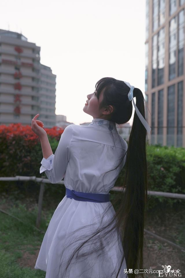 可爱青春的白裙美少女，叶月恋cos，余晖洒落唯美有活力-5.jpg