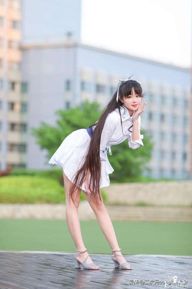 可爱青春的白裙美少女，叶月恋cos，余晖洒落唯美有活力-4.jpg