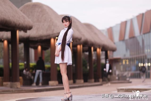 可爱青春的白裙美少女，叶月恋cos，余晖洒落唯美有活力-9.jpg