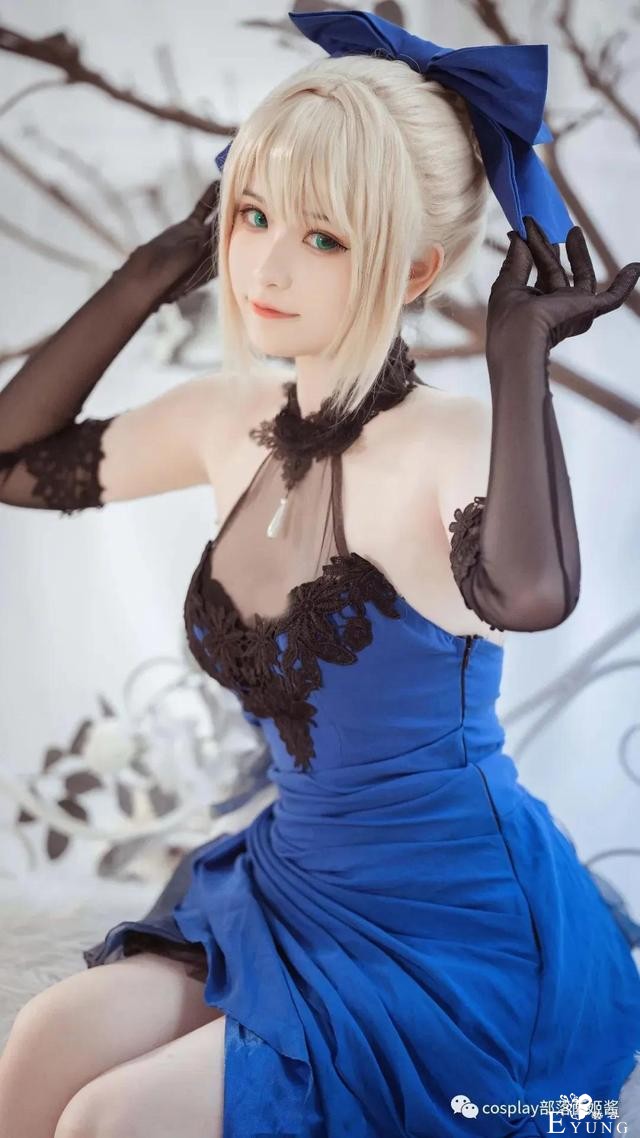 cos：二次元cos大赏saber设定集蓝礼服-1.jpg