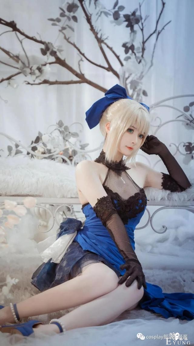 cos：二次元cos大赏saber设定集蓝礼服-3.jpg