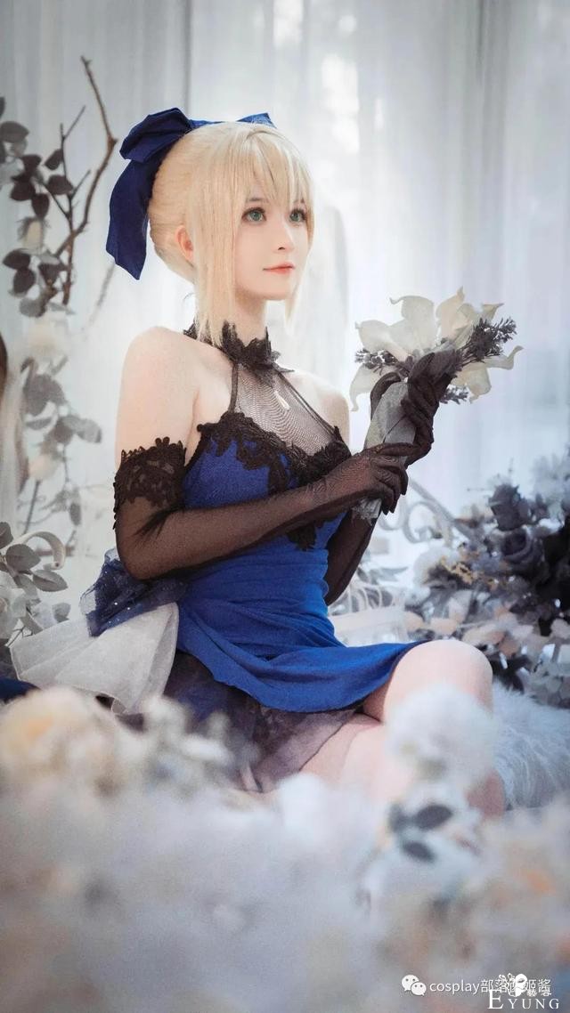 cos：二次元cos大赏saber设定集蓝礼服-5.jpg