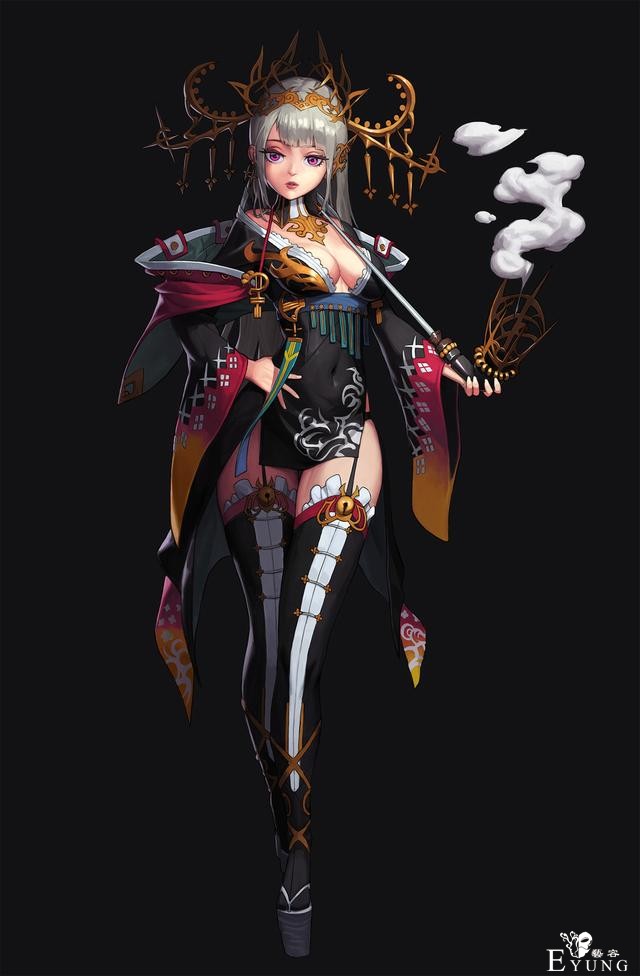 日韩风格漫画游戏人物角色设定，英姿飒爽超酷的二次元小姐姐设计-39.jpg