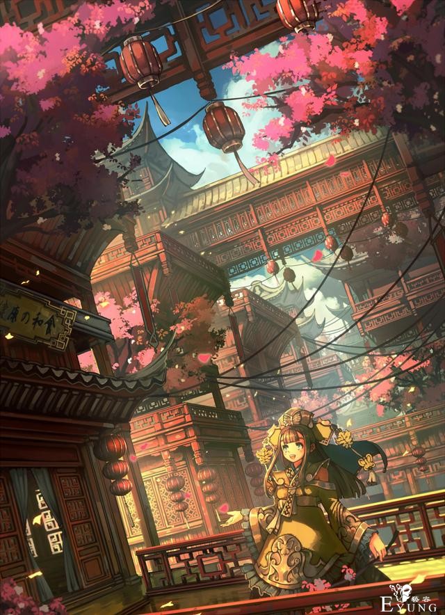 日本画师很有中国风的一组插画！看得出来作者对中式建筑情有独钟-6.jpg