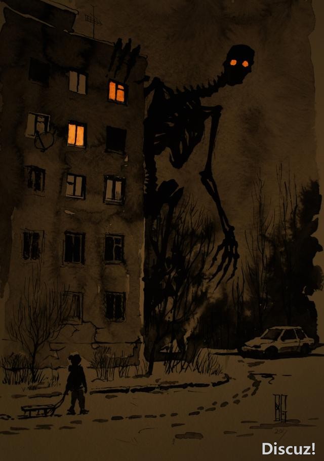 猎奇向插画作品！俄罗斯画师笔下的世界也许曾经在你噩梦里出现过-16.jpg