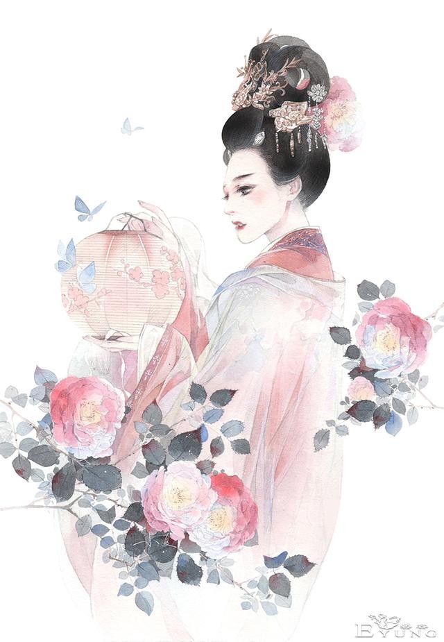 一组人物造型非常漂亮的古风插画欣赏！画技成熟画面让人赏心悦目-20.jpg