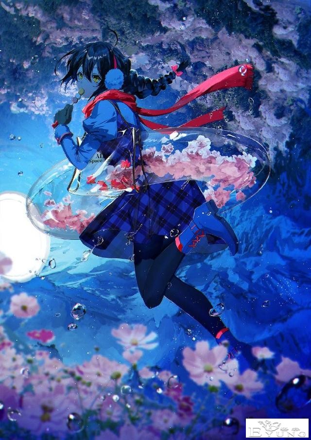 画师大佬喜欢画蓝色系的同人图，看完这些妹子感觉内心都平静了-1.jpg