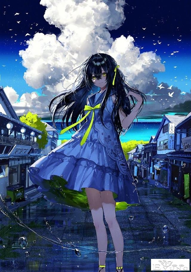 画师大佬喜欢画蓝色系的同人图，看完这些妹子感觉内心都平静了-2.jpg