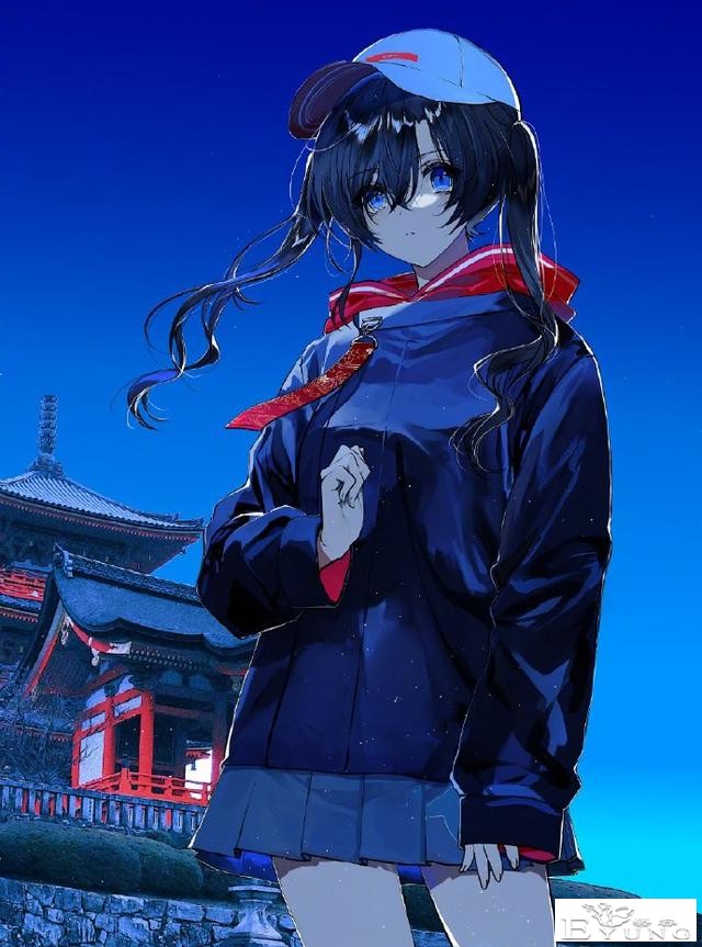 画师大佬喜欢画蓝色系的同人图，看完这些妹子感觉内心都平静了-11.jpg