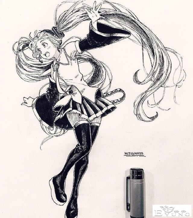 黑白色的同人同样别具魅力，看看这初音未来，没颜色也可爱-1.jpg