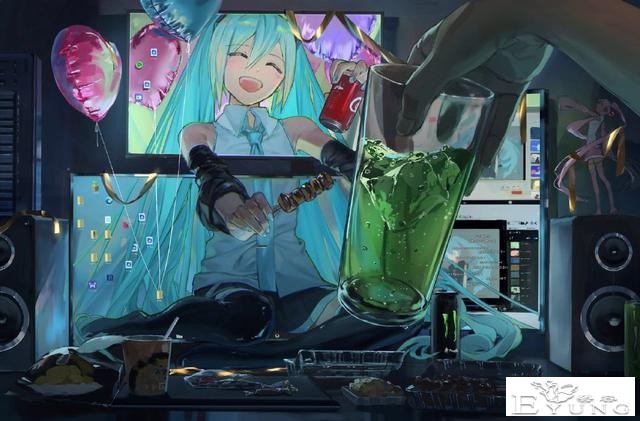 这位画师居然画出了和初音未来喝酒撸串的日子，太羡慕了-1.jpg