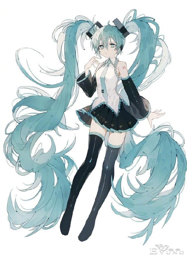 这位画师大佬笔下的初音未来发量太让人羡慕了，还画了长发凌波丽-3.jpg