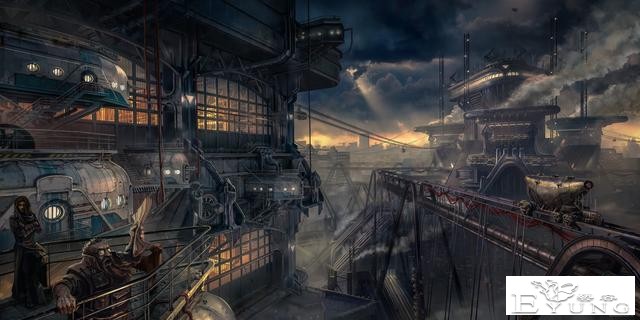 非常有个性的一组“工业朋克”风格场景插画作品！具有独特的美感-2.jpg