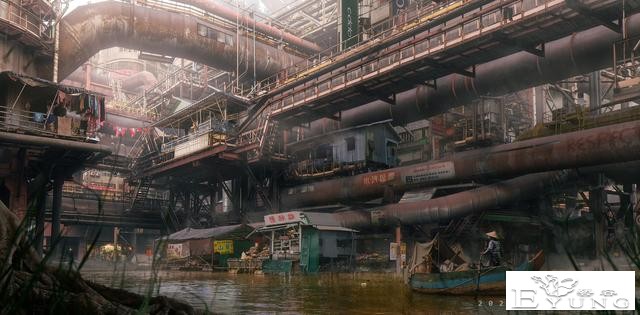 非常有个性的一组“工业朋克”风格场景插画作品！具有独特的美感-8.jpg