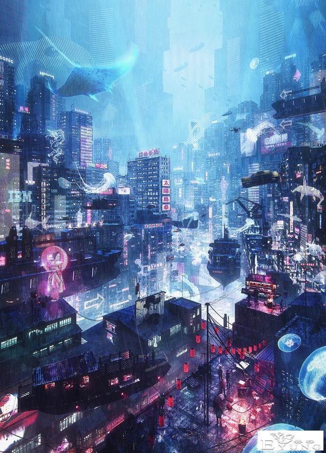 非常棒的一组“赛博朋克”插画作品！你喜欢这样的未来世界吗？-9.jpg
