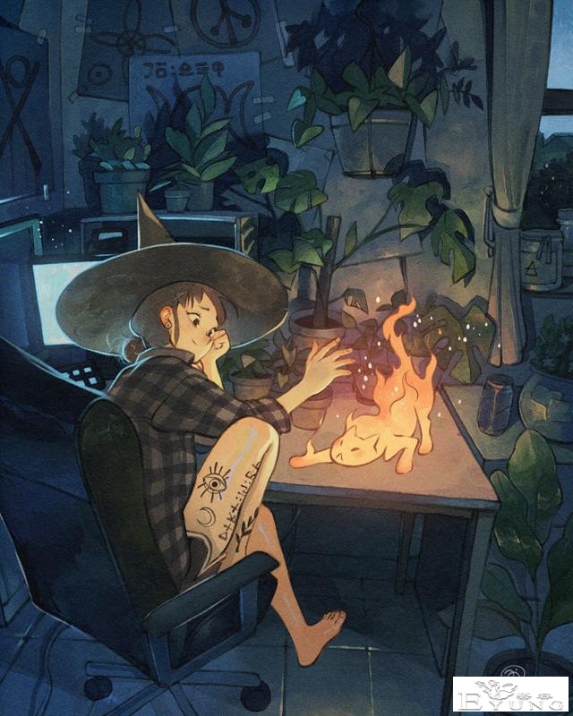 意大利猫控插画师绘制的一组可爱插画作品！色彩清新亮丽-2.jpg