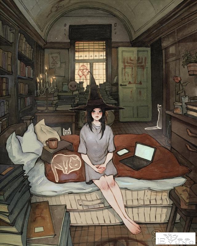 意大利猫控插画师绘制的一组可爱插画作品！色彩清新亮丽-9.jpg