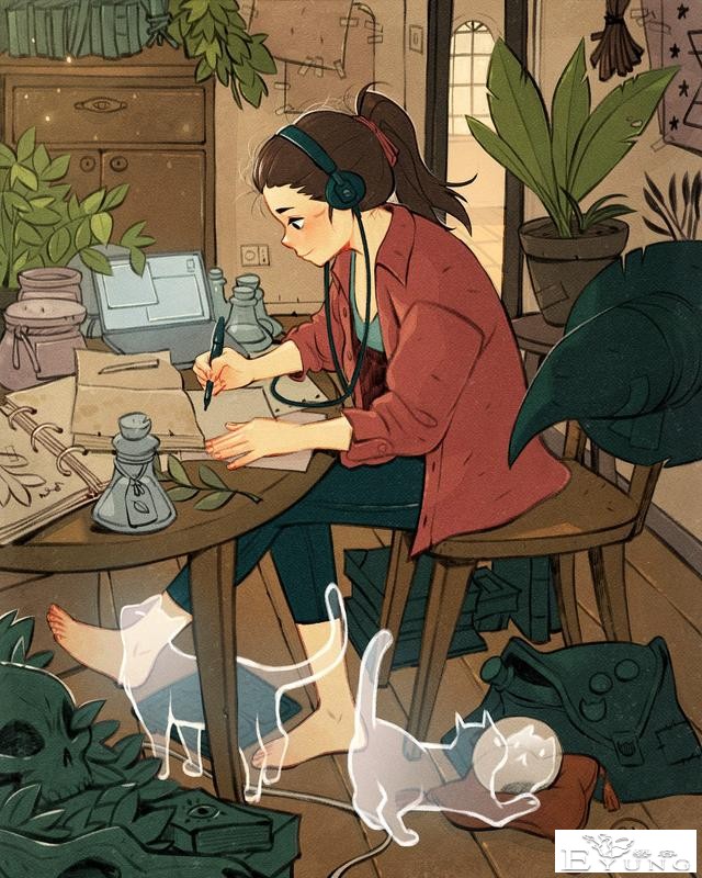 意大利猫控插画师绘制的一组可爱插画作品！色彩清新亮丽-12.jpg