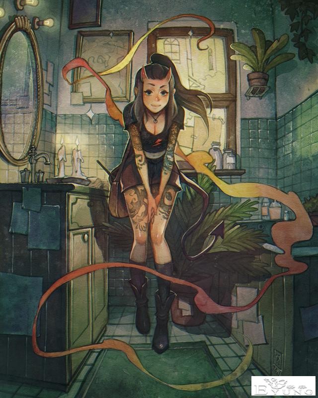 意大利猫控插画师绘制的一组可爱插画作品！色彩清新亮丽-21.jpg