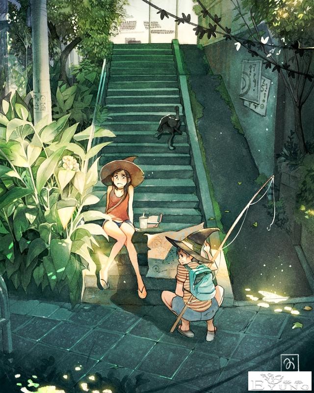 意大利猫控插画师绘制的一组可爱插画作品！色彩清新亮丽-20.jpg