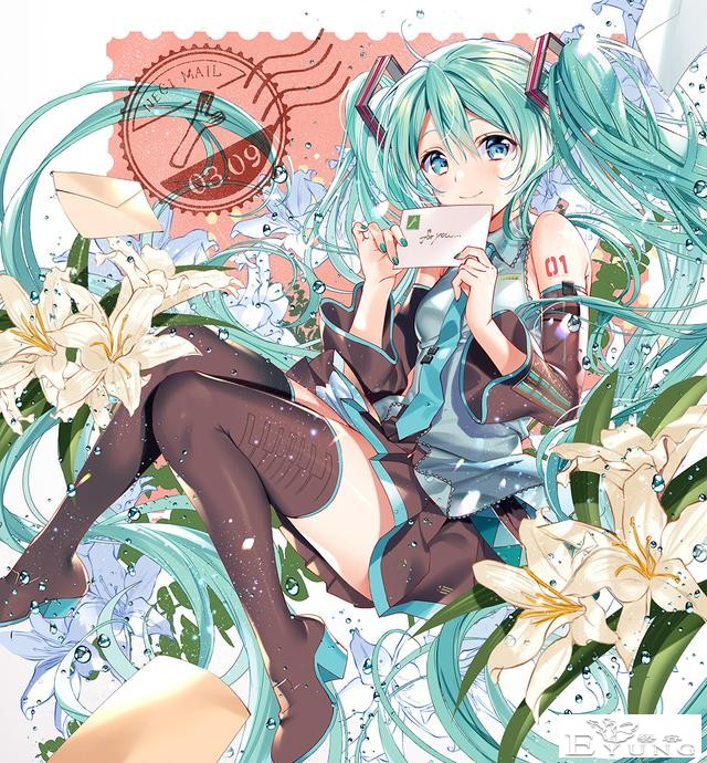 一组非常漂亮的初音未来同人插画作品欣赏！画面真是相当华丽啊-1.jpg