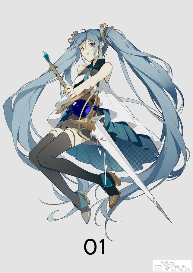 一组人气虚拟偶像初音未来的同人插画作品欣赏！质量很高画面唯美-10.jpg