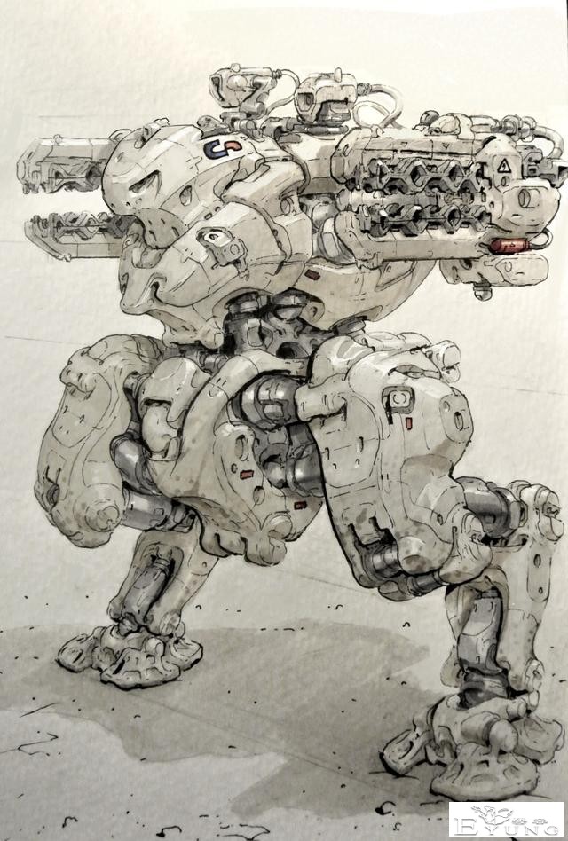 很棒的一组机械机甲插画作品！欣赏金属大块头带来的独特美感-9.jpg