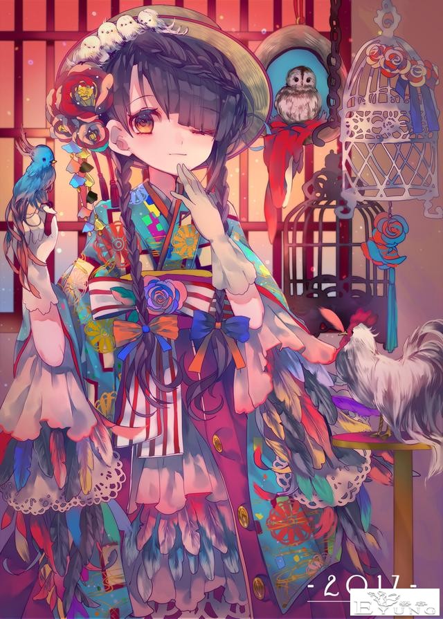 日本插画师色彩超亮丽的插画作品！这个画师很喜欢画萌妹子角色哦-13.jpg