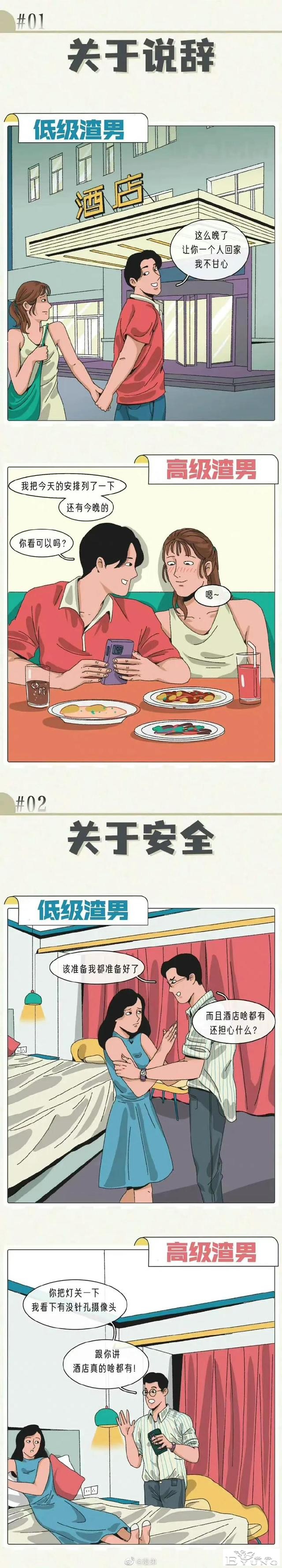 漫画：关于骗你上床，渣男的套路，一级比一级渣-1.jpg