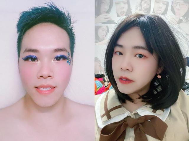 李丰男扮女装化妆自拍，妆容精致美美的-2.jpg