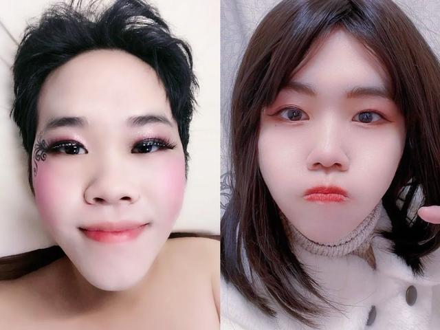 李丰男扮女装化妆自拍，妆容精致美美的-6.jpg