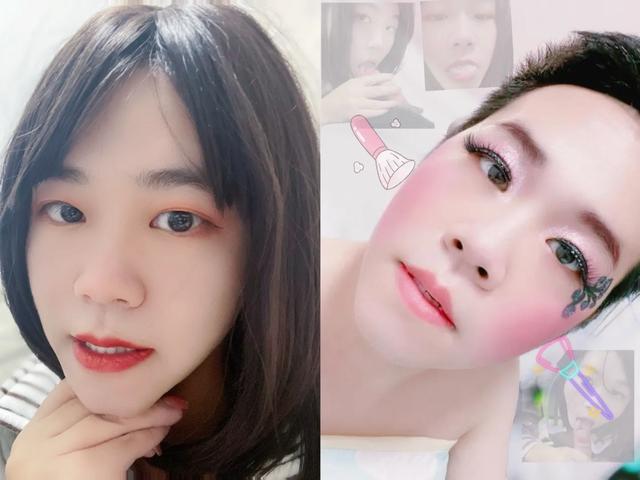 李丰男扮女装化妆自拍，妆容精致美美的-4.jpg