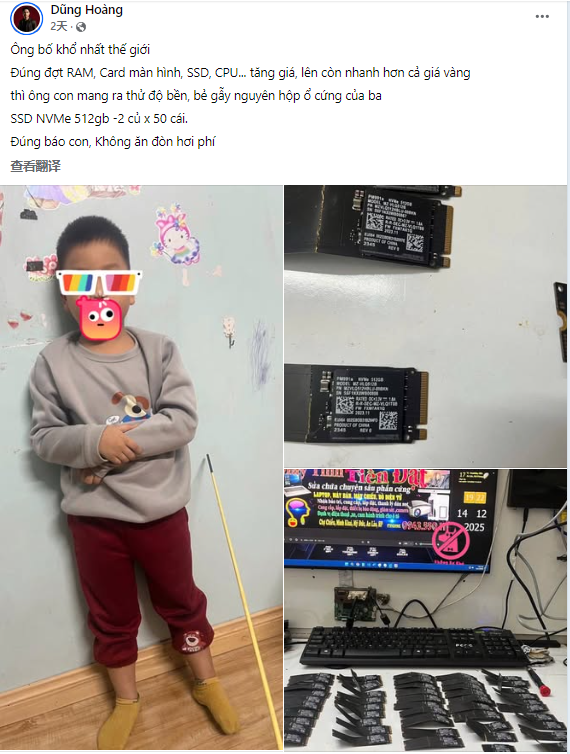 又是熊孩子！老父亲珍藏的50块SSD被10岁儿子当场“物理折叠”-4.jpg