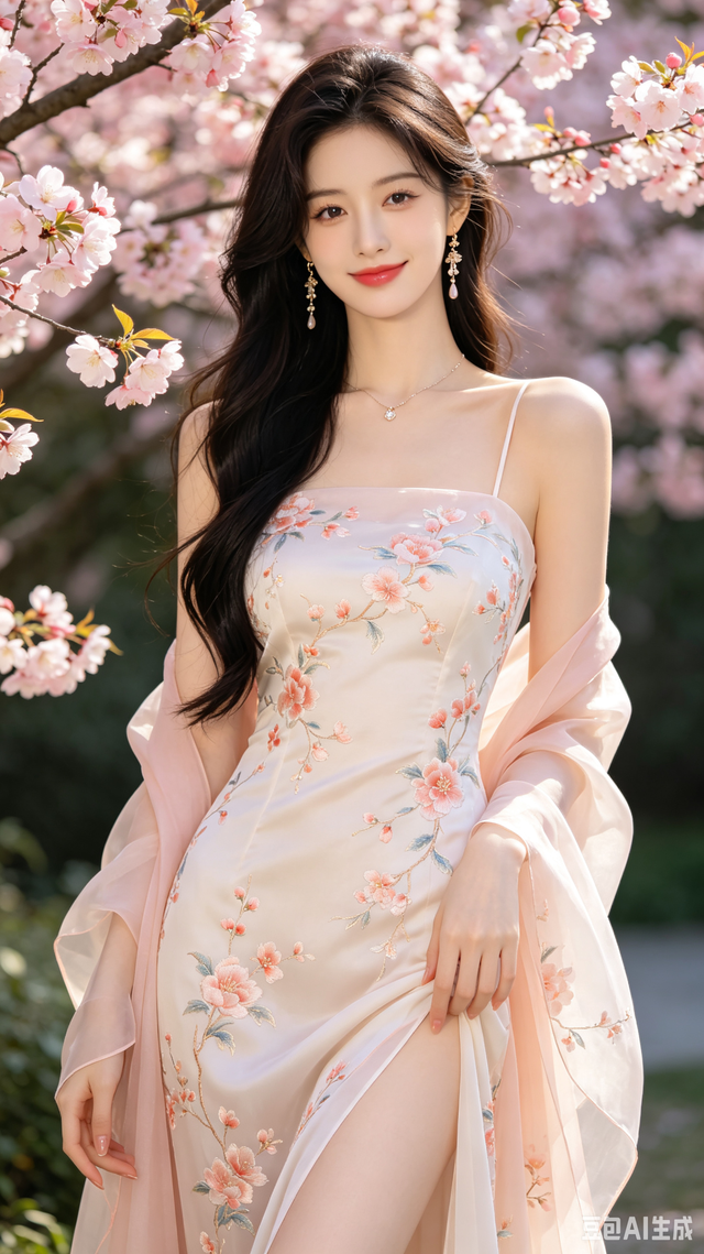 刺绣长裙衬烂漫海棠，身姿温婉灵动，满是温婉甜柔古韵风情-4.jpg