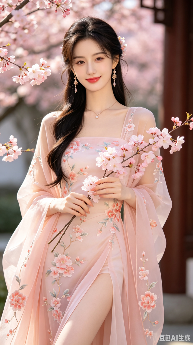 刺绣长裙衬烂漫海棠，身姿温婉灵动，满是温婉甜柔古韵风情-9.jpg