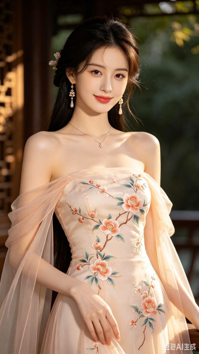 刺绣长裙衬烂漫海棠，身姿温婉灵动，满是温婉甜柔古韵风情-10.jpg