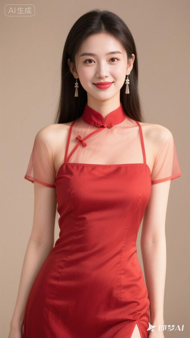 海棠红古风云裙，立领短袖，园林暖光，温柔甜欲-7.jpg